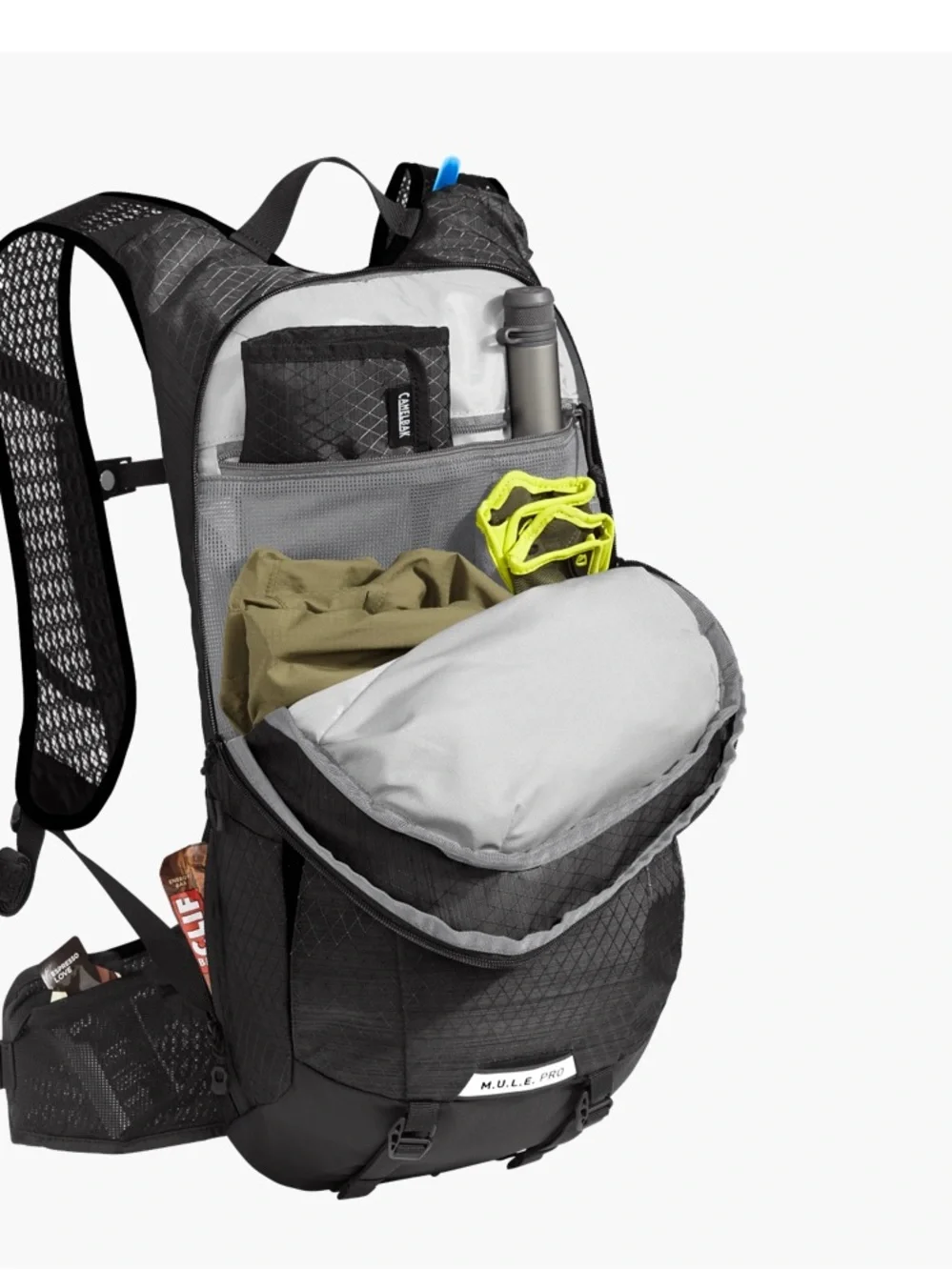 Camelbak Black Backpack with Blue Hydration Tube